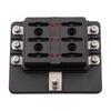 Protective Components Fuses and Accessories for Car Blade Fuse Box Holder 6 Ways Modified Terminal Block with LED Warning Light Electronic Accessories