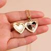 Gold Plated Heart-shaped Pendants Can Openable Photo Frame Love Faith Hope Locket Pendant Necklace Family Jewelry Gift