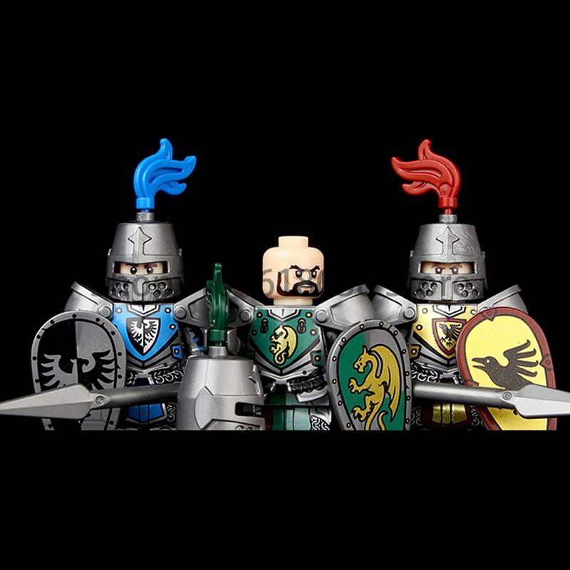 Medieval Military Noble Knights Building Blocks Figures Accessories Helmet Armor Shield Sword MOC Bricks Toys Friends Gifts