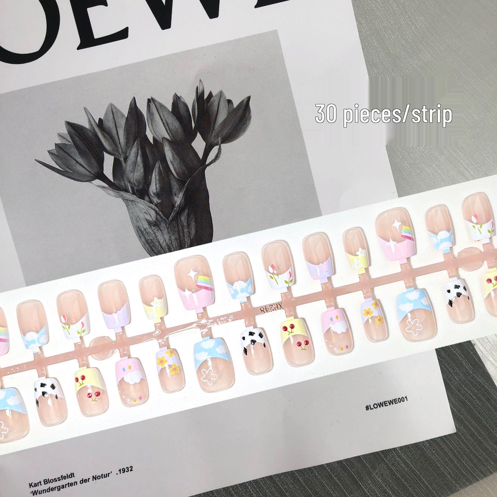 

Summer Dopamine French Graffiti Rainbow Nail Art Patches