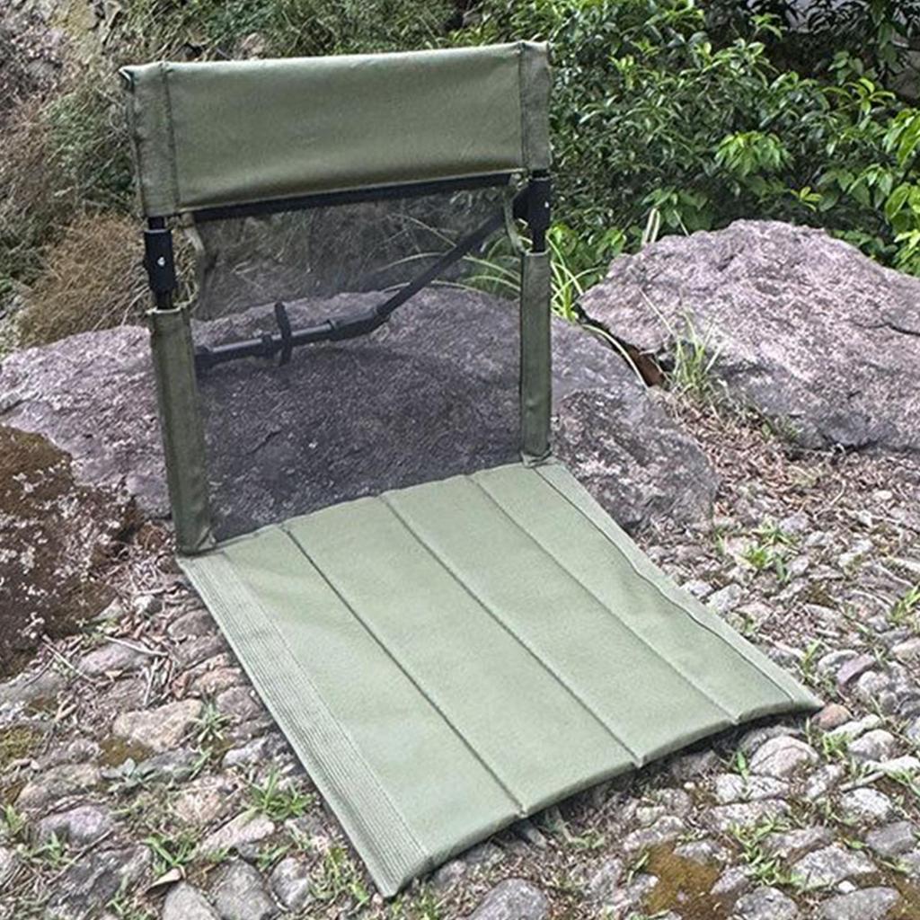 Outdoor Folding Chair Fishing Chair with Backrest Portable Floor Seat with Storage Bag Breathable Stool for RV Patio Hiking