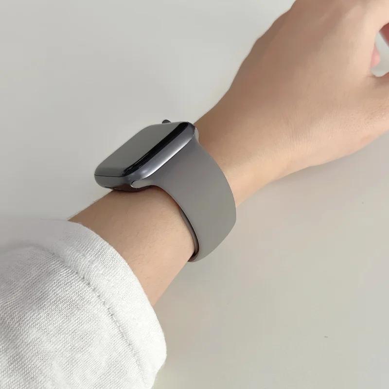 Straps For Watch 10 46 Mm 49mm 44 Mm 45mm 40mm 42mm 41mm 38mm Sport Bracelet iWatch Series 9 8 7 SE Ultra 2 Silicone Band