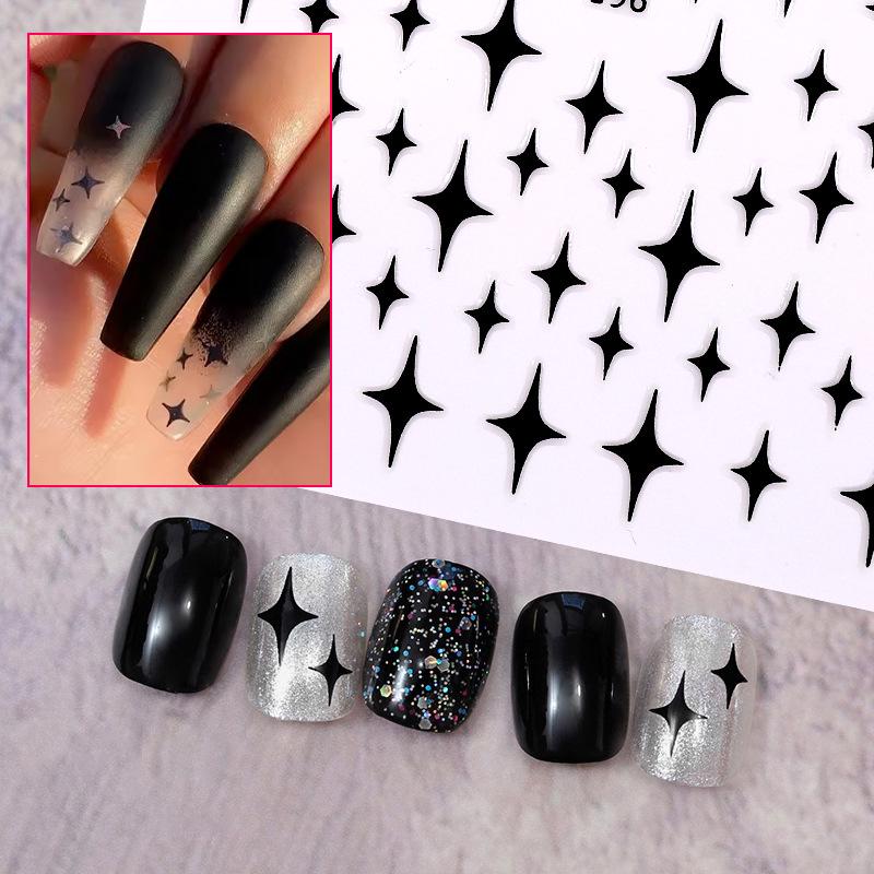 Popular Multi-color Star Nail Art Stickers: DIY Laser Gold & Silver Wearable Adhesive Decals