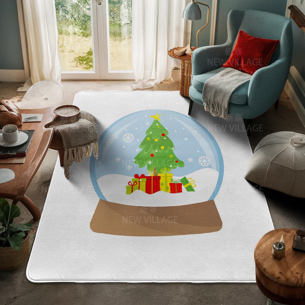 House Entrance Carpet Home Door Mat Living Room Bath Foot Bathroom Non-slip Water Absorption Rugs Bath Merry Christmas Winter