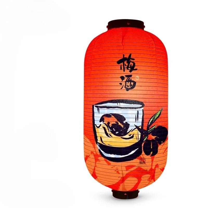 Korean style Restaurant Lanterns Outdoor Waterproof Fabric Hand-written Japanese Food Illustrations Izakaya Advertising Decorate