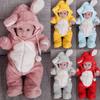 Newborn Baby Boys Girls Winter Cute Ear Fleece Jumpsuit Romper Warm Outwear
