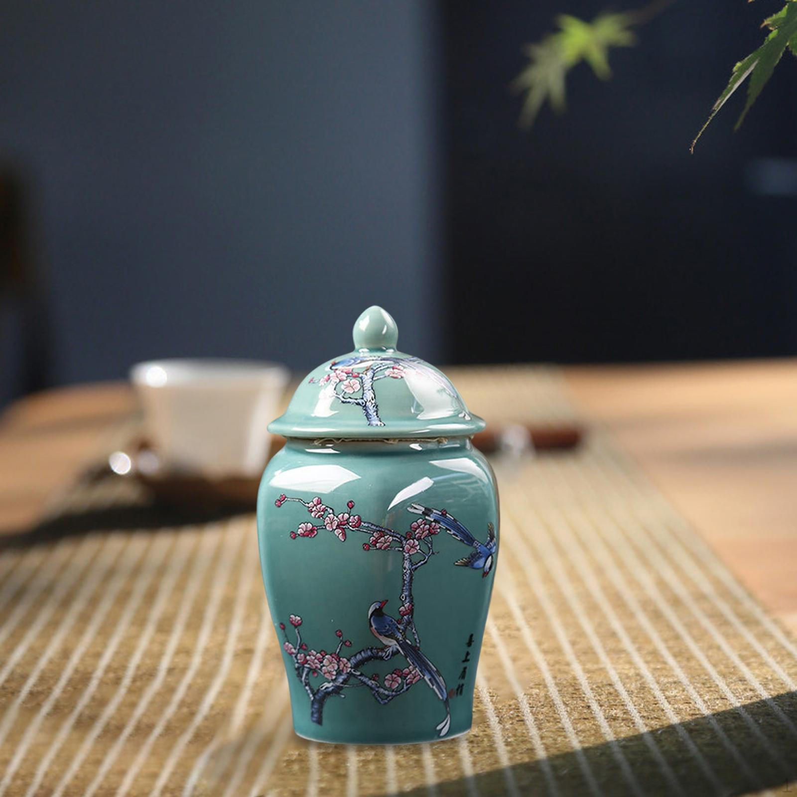 Керамическая имбирная банка, цветочный горшок, чайница с крышкой, центральный элемент, фарфоровая банка, цветочная композиция S