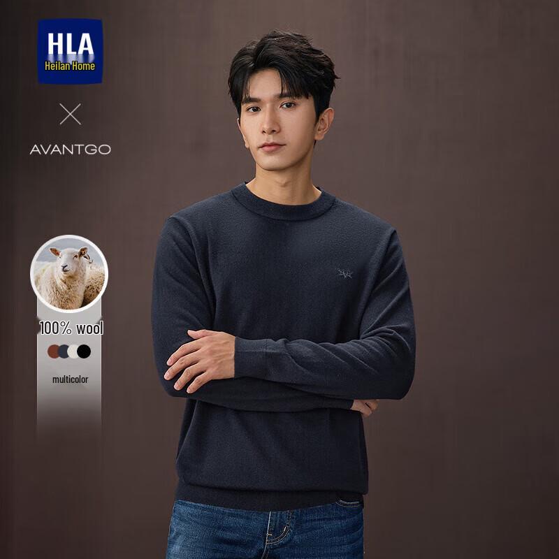 

HLA Men s Classic Round Neck Wool Sweater XL