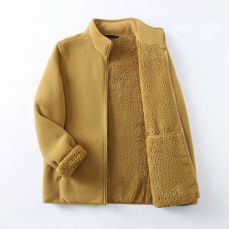 

Пальто для женщин Флис Утепленное Плюшевое Осень Зима Двухслойный Ветрозащитный Оверсайз Повседневная Куртка на молнии XS