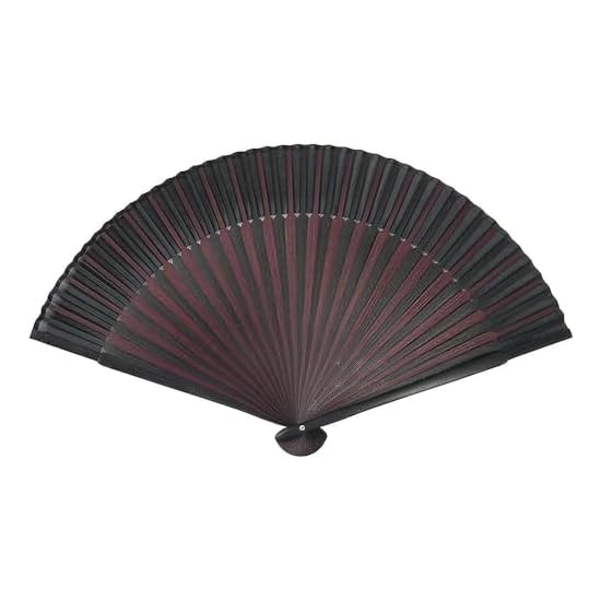 [KYOETSU] Folding Fan, Pure Silk, Solid Color, 2-Piece Set (Fan, Fan Case), Men's (17)