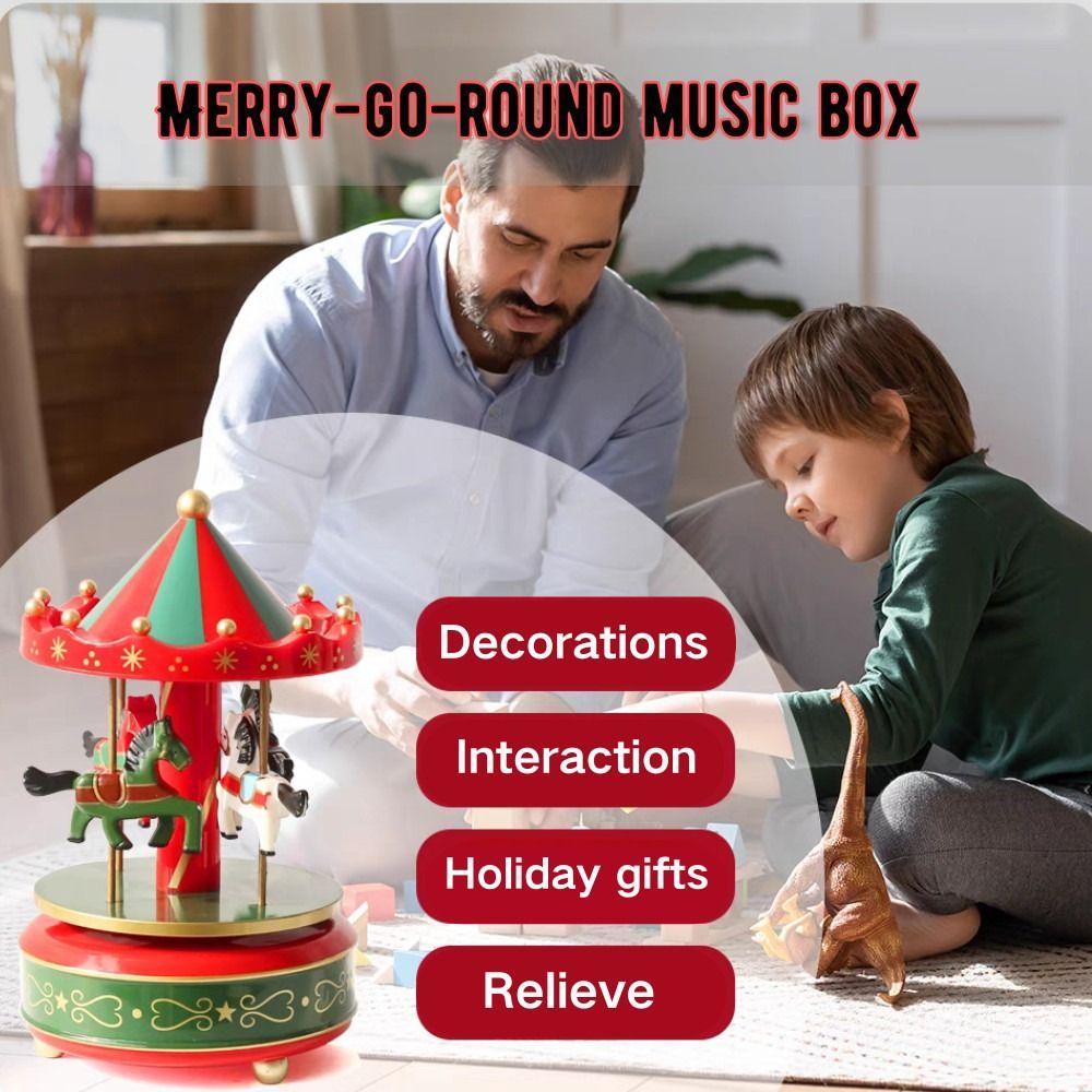 Wooden Rotating Wooden Music Box Interactive Children Gifts Musicbox  Children Gifts