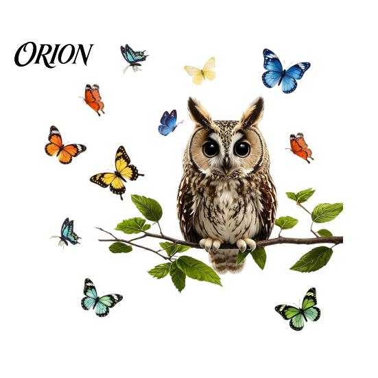 DIY Cuttable Glass Sticker Owl Butterfly Wall Sticker, Forest Animal Illustration Decorative Decals, Party Window Waterproof Removable Stickers,