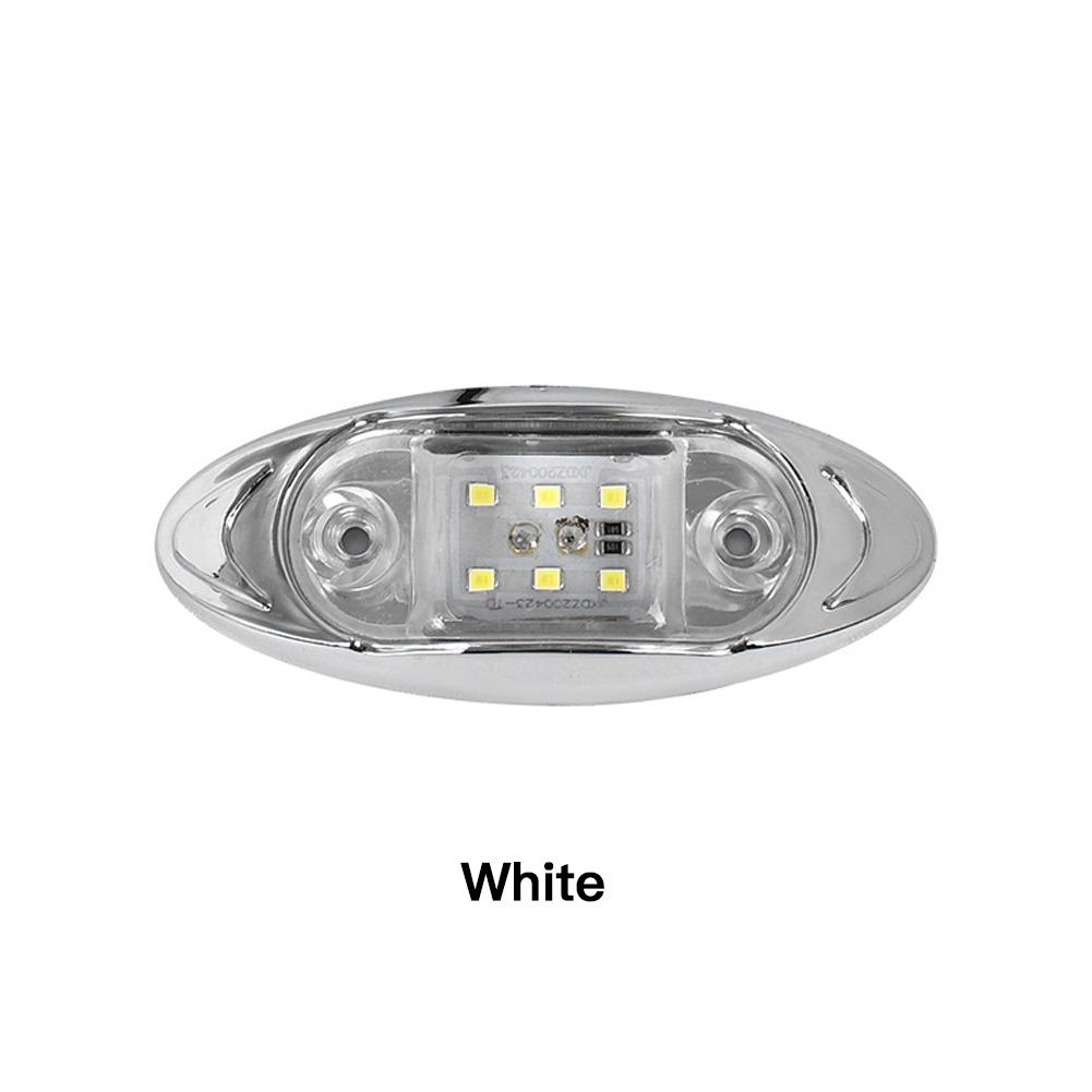 6-LED Truck Trailer Side Marker Light Clearance Turn Signal Warning Light Chrome Plated Waterproof Housing Lamp for Vehicles