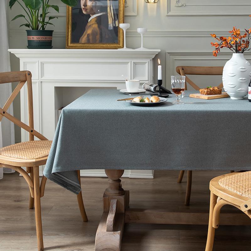 Thickened Polyester Cotton Imitation Cotton And Linen Modern Simple Solid Color Tablecloth Rectangular Coffee Table Tablecloth Dining Table Cloth