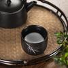 Japanese Style Black Ceramic Hand-Painted Tea Cup Kung Fu Tea Set Lotus Bamboo Rhythm Master Cup Kung Fu Tea Set Tea Bowl Househ