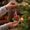Holiday Countdown Decoration Red Bird Advent Calendar, 24-Day Christmas Set with Toy Ornaments, 2D Acrylic Tree Hanging Decor, Gift for Kids