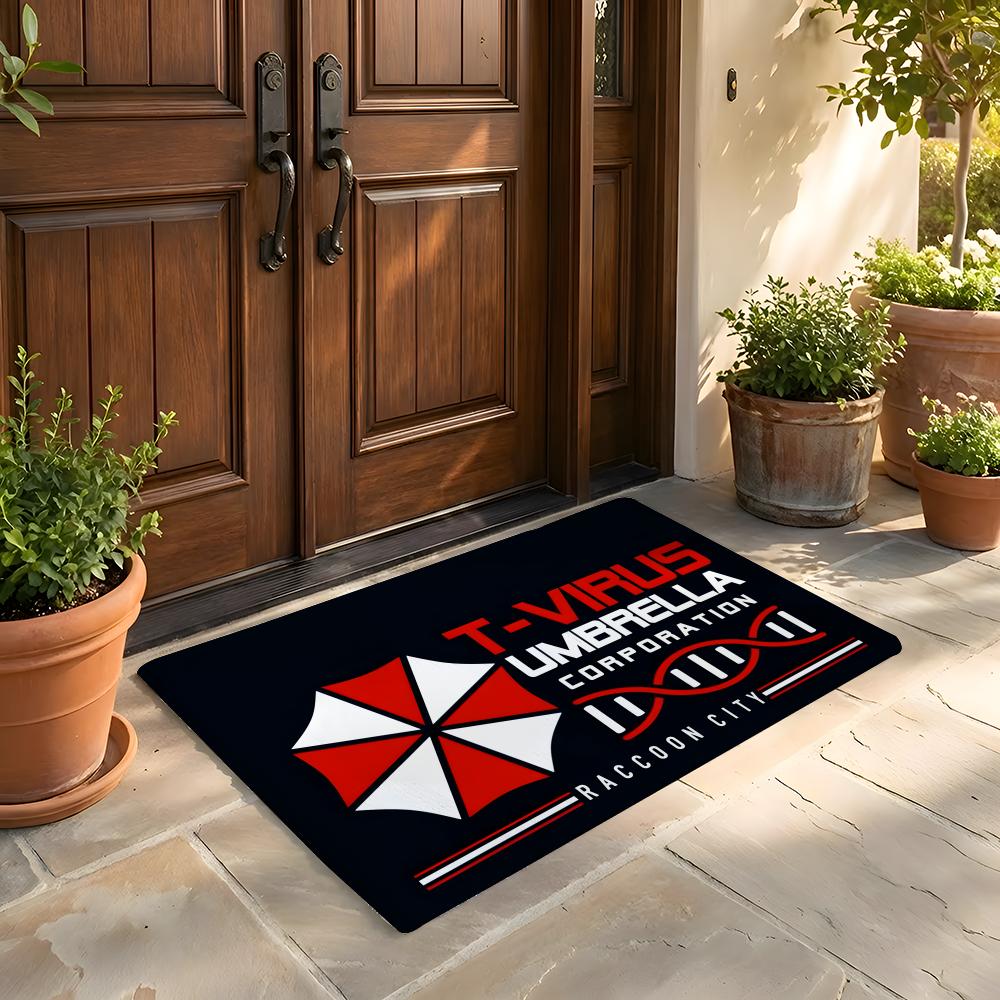 Tappetino Morbido Tappeto in Flanella Antiscivolo Assorbente per Bagno Camera da Letto Decorazione Casa Film Horror Umbrella Corporation anime