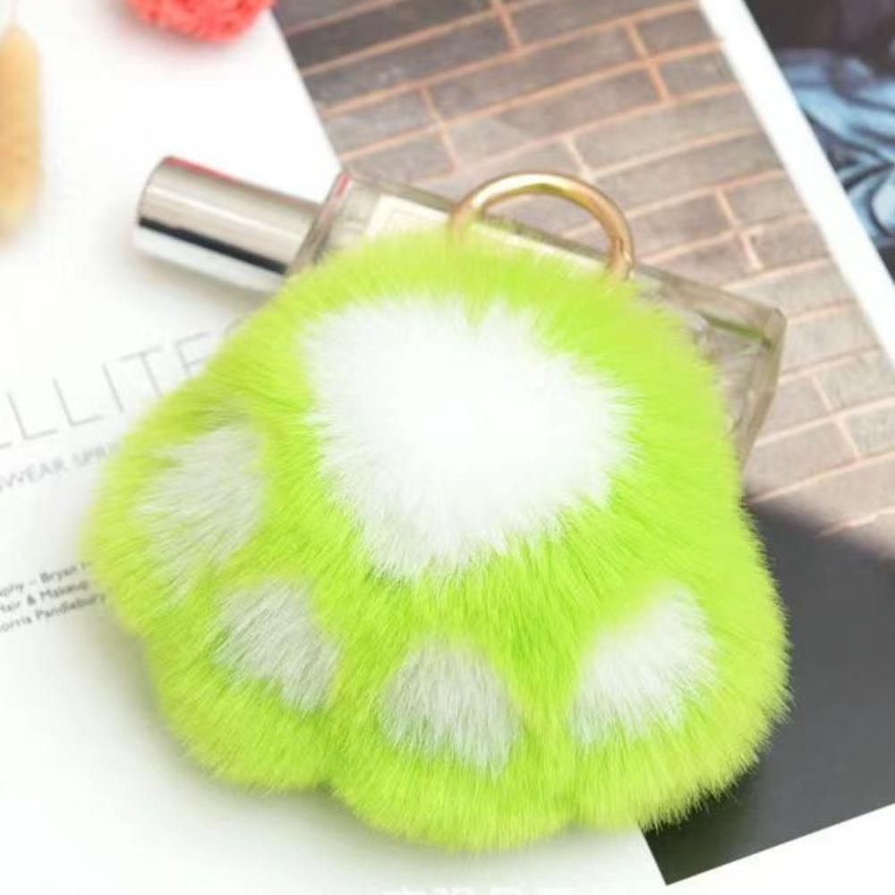 Furry Doll Cat's Paw Stuffed Keyring Stuffed Animal Plush Cat's Paw Pendant  Women Girls
