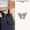 2Pcs  Shiny Diamond Butterfly Shape Adjustable Waist Buckle Jean Buttons Reusable Waist Cincher Clip For Clothing Dresses