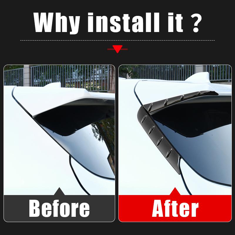 For Toyota Highlander XU70 Kluger 2020-2024 2024 ABS Car Boot Lip Trim Rear Roof Trunk Spoiler Wing Tail Air Deflector Sequins