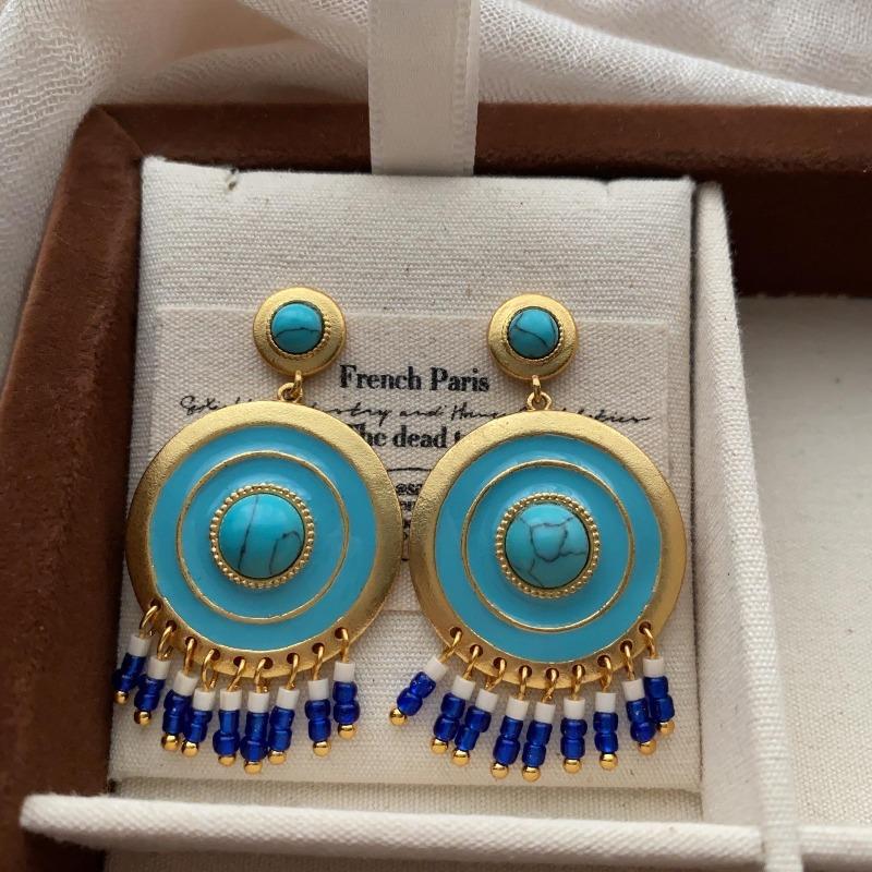 Ethnic Exotic Style Pendant, Fringed Earrings, Stud Earrings, Women S Literary And Retro Earrings, Exquisite Elegance, Fashionable And Sweet
