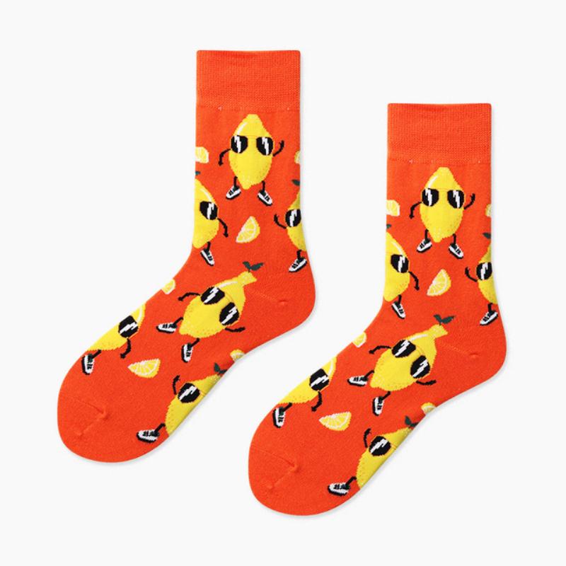 Food  Cool Socks  New Dessert Creative Pattern Men's Socks Tide Cool Socks Women Cotton Casual Socks