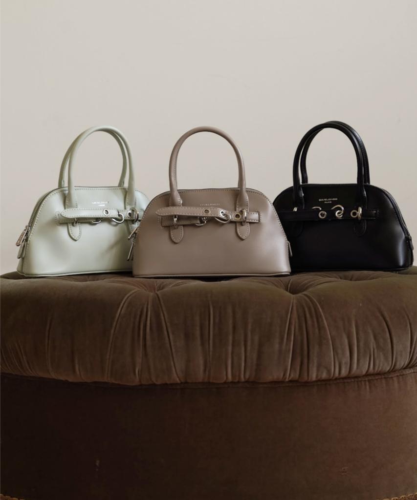 David Jones Le Mare 3-Way Top Handle Mini Belted Tote Leather Bag_Camel (Cm8265)