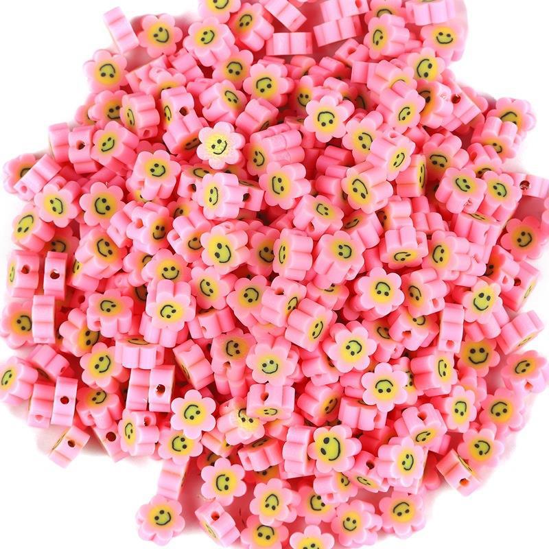 Colorful Sunflower Smiley Face Polymer Clay Beads for DIY Earring and Jewelry Making