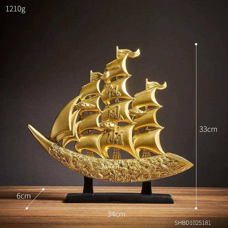 

Роскошная статуя лодки, украшение для дома, офисные аксессуары, современный стиль, тумба под телевизор, украшение стола, скульптура из смолы, поделки, подарок
