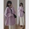 Women's Mid-Length Retro Japanese-Style Knitted Pullover Sweater for Autumn and Winter