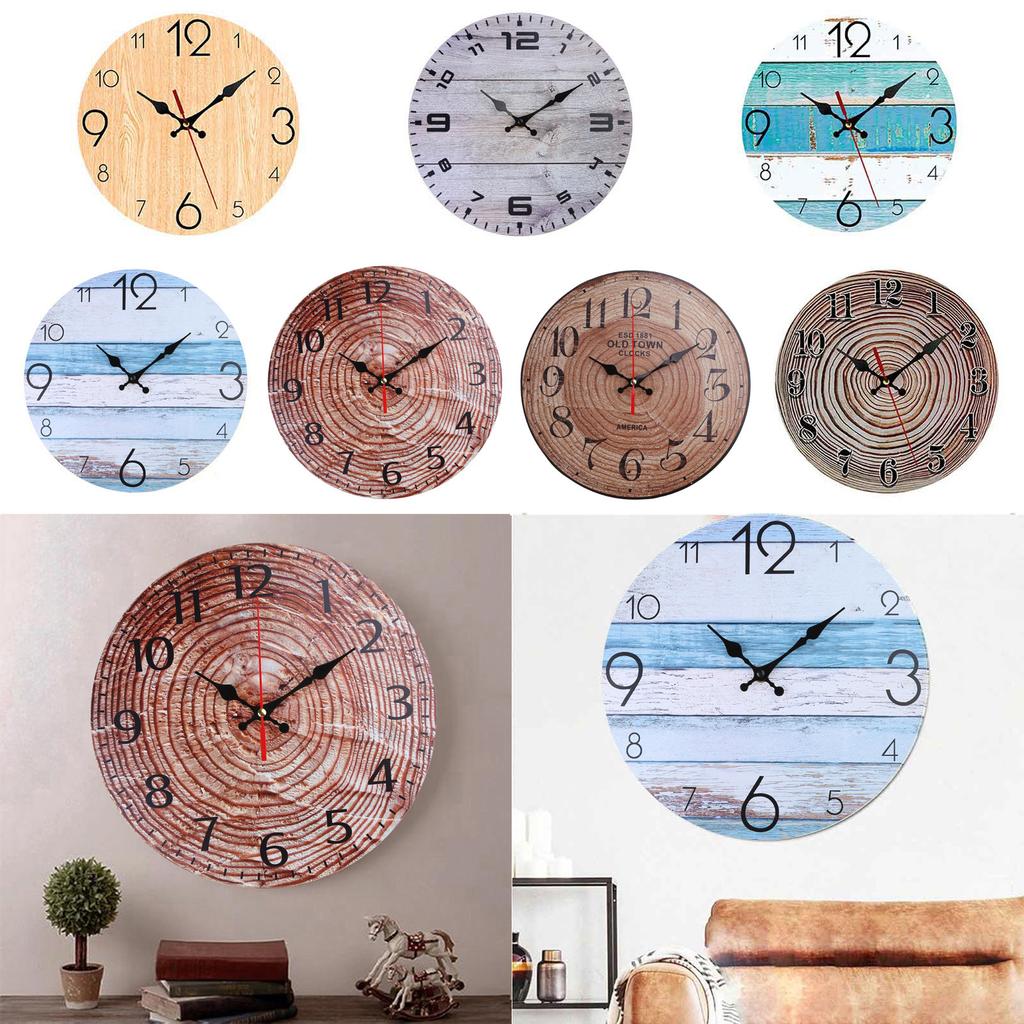 Vintage Wood Clock Hanging Clock Hanging Wall Supplies for Kindergarten School Classroom Decoration