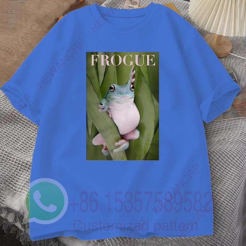 Frosch T-Shirt Herren Trainingsanzug Baumwolle Kurzarm Oberteile Rundhalsausschnitt Pullover Atmungsaktiv Lässig Sportbekleidung Harajuku Retro Streetwear