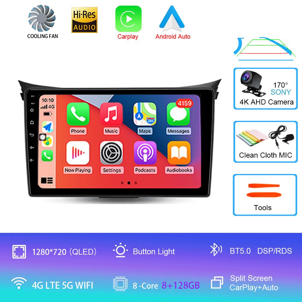 Car Radio Android 14 Multimedia Player for Hyundai I30 Elantra 2012 2013 2014 2015 2016 Carplay Auto GPS Navigation Stereo