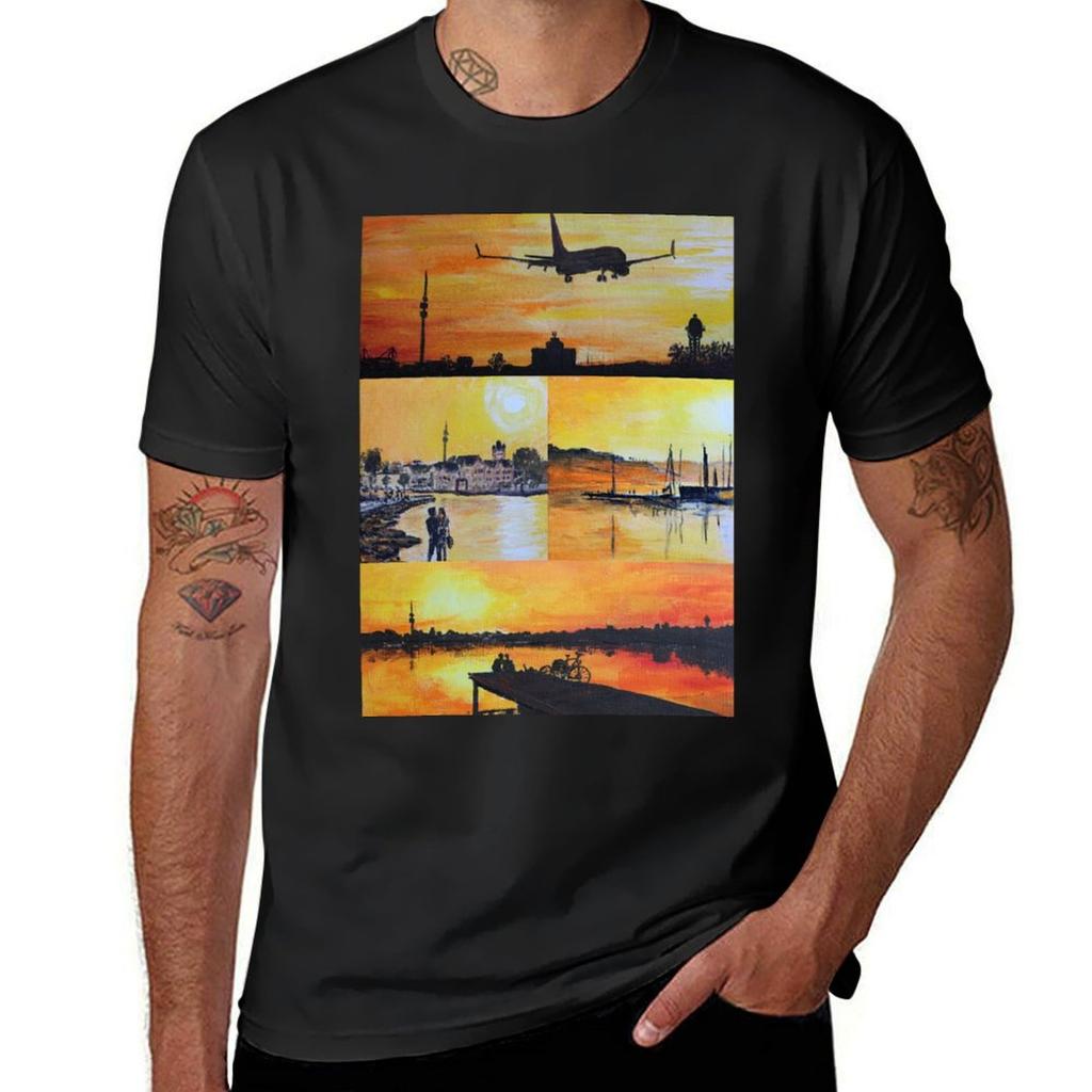 Evening mood at the Phoenixsee Tshirt oversizeds Short sleeve tee vintage mens graphic tshirts funny