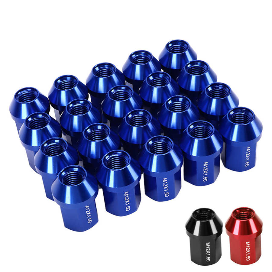 20pcs M12x1.5 Wheel Lug Nuts 35mm 6061 Aluminum Alloy Closed End Tire Lug Nuts Replacement for Car Accessories Tool