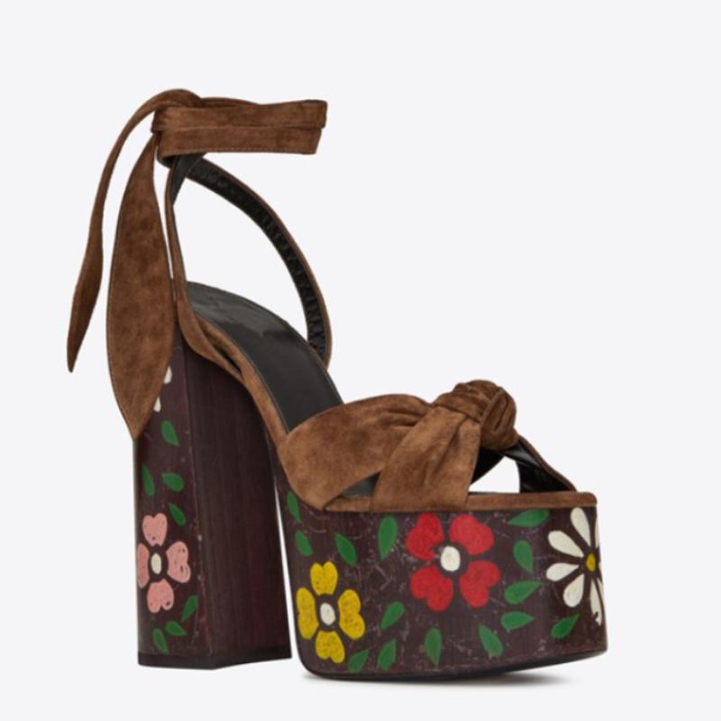 Marke Laufsteg Show Damengröße 34 -43 Sandalen Sommerkleid Party Hochzeit Brautschuhe Sexy 12cm Absatz Plateau Schleife Liebe High Heels