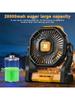 Portable Battery Powered Fan With LED Lantern 4-Speed Adjustable Camping Fan For Outdoor Tents Construction Sites