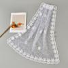 Newest Yarn Square Scarf Floral Embroidery Lace Headband Summer Breathable Bandana For Women Elegant Turban Hair Wrap 80*80Cm