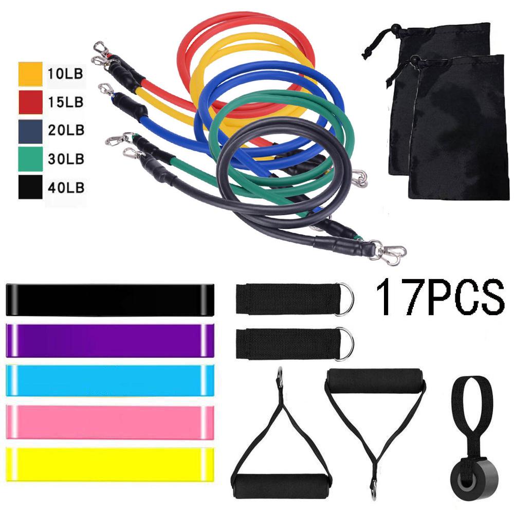 Buy 17Pcs/Set Fitness Gyms Exercise Training Yoga Pull Rope Arm