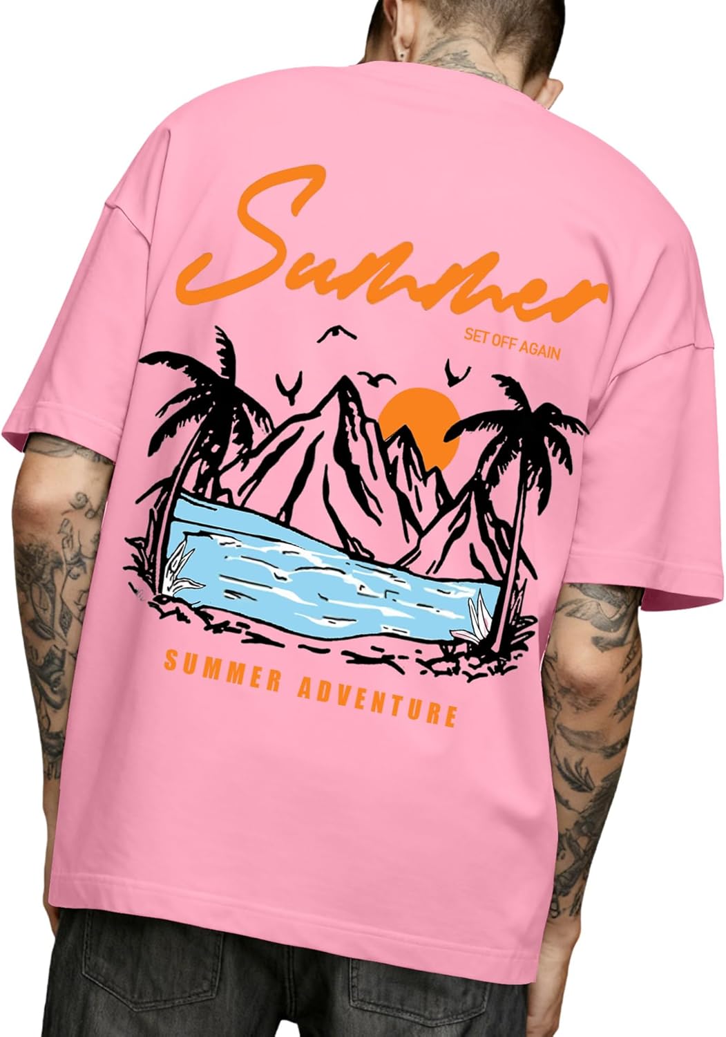 

Men s Oversized Graphic Tee Y2k Graffiti Print Short Sleeve Summer Casual Rapper Streetwear T-Shirt 5XL різнокольоровий