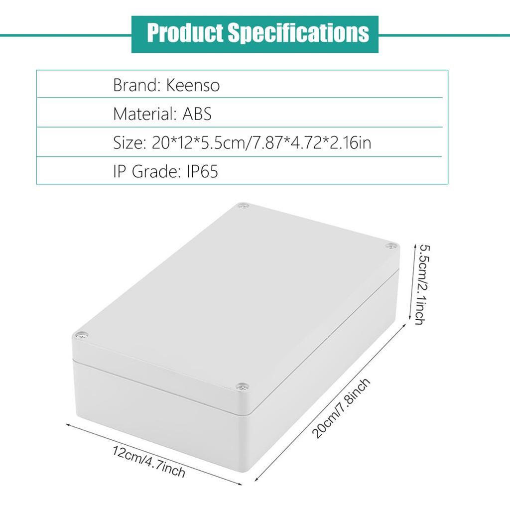 Water resistant IP65 ABS Project Enclosure Case Wiring Junction Connection Box Cable Enclosure Case Box 200*120*56mm