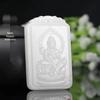 White Jade Zodiac Pendant: Eight Great Protectors Life Buddha