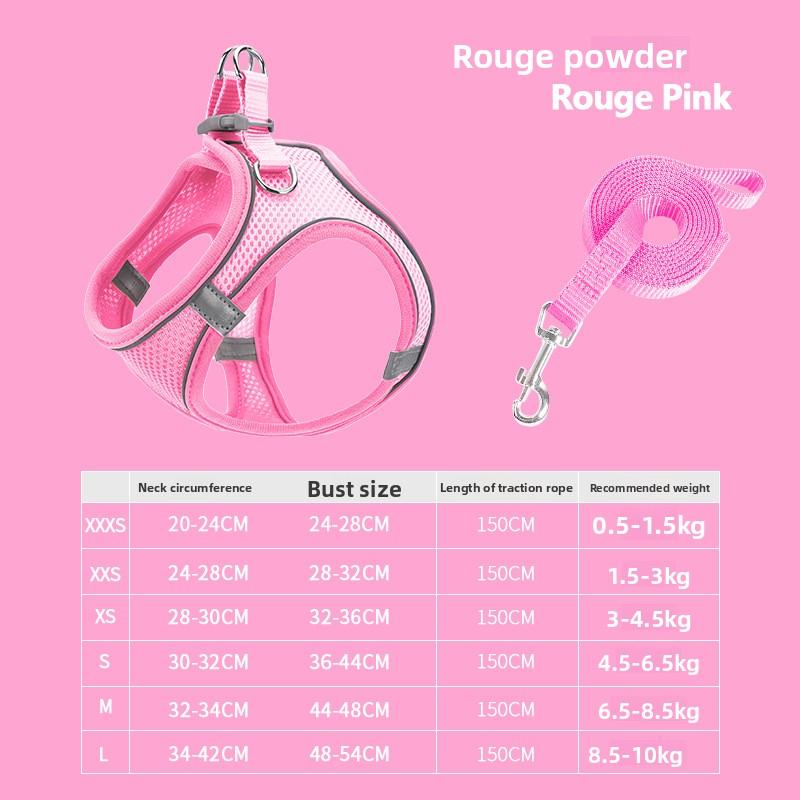 Pet Leash, Vest Breathable Dog Shoulder Strap, Reflective Dog Leash, Cat Leash