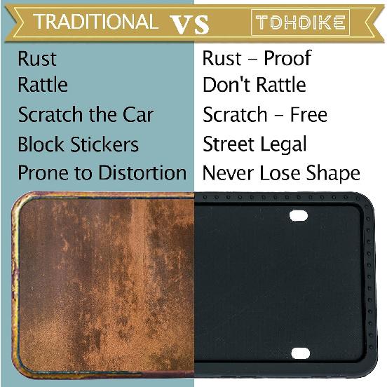 License Plate Frames - 2 PCS Silicone License Plate Holder For US Car Universal License Plate Bracket, Rustproof, Rattle Proof & Weatherproof,
