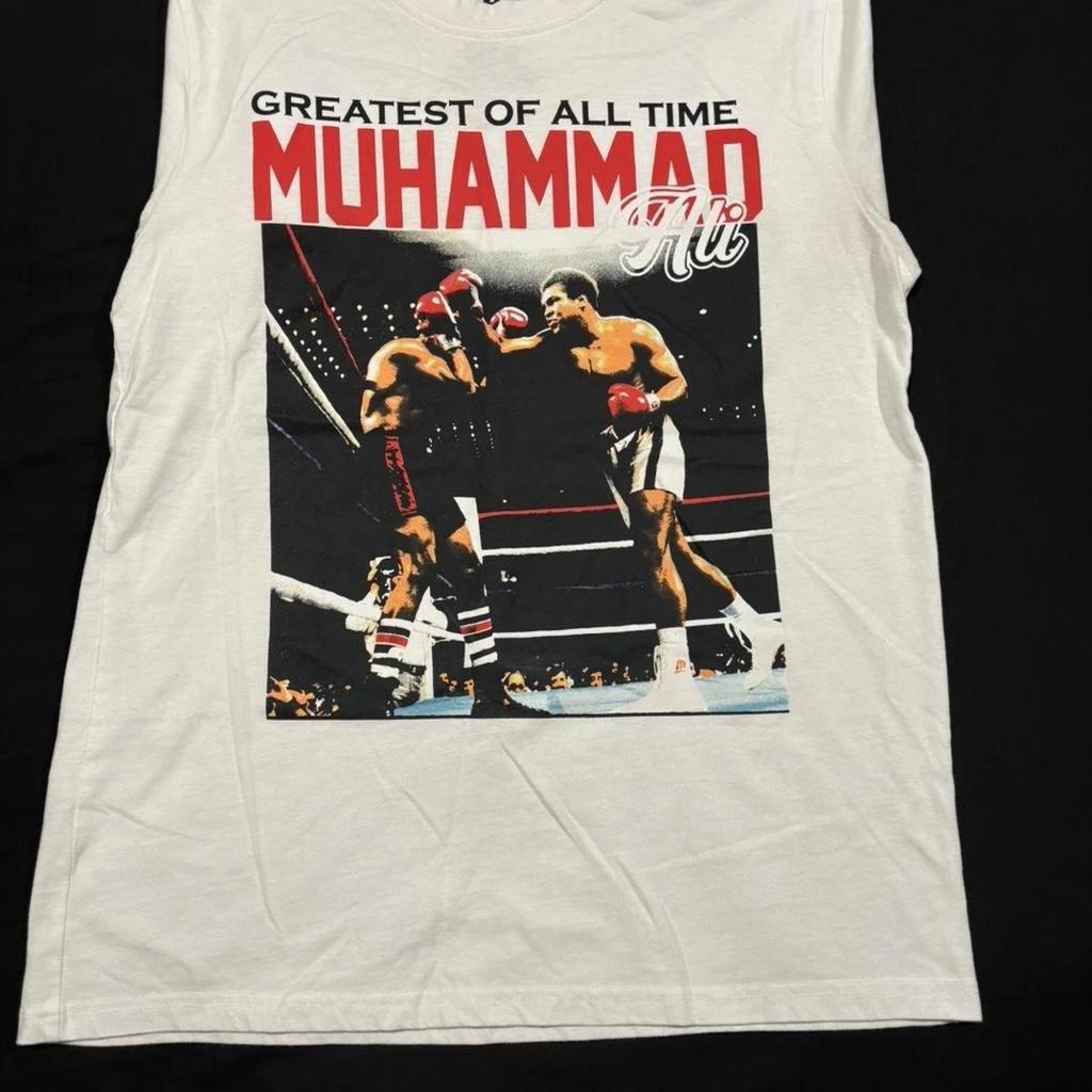 White and red Muhammad Ali graphic tee