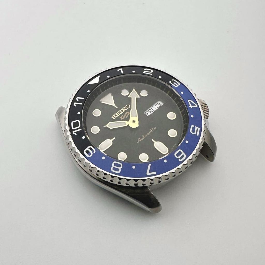 SEIKO Ceramic slope inner bezel for SKX007 SBSA Aftermarket part for custom Batman dual time 7S26-0020 SRPD, etc. - watches