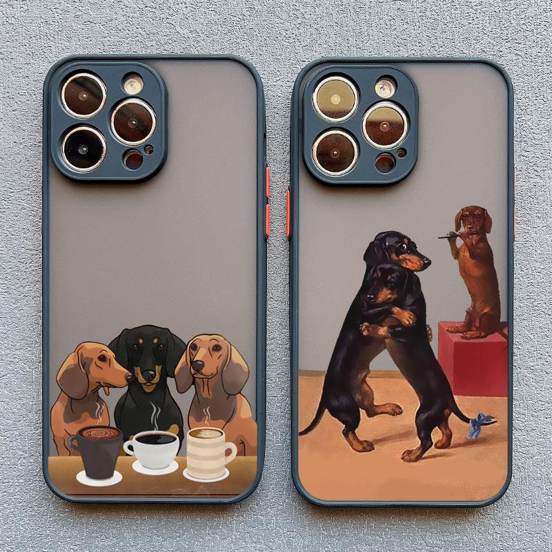 Cute Cartoon Newspaper Reading Dog Phone Case For iPhone 15 14 16 12 Pro Max 11 13 Mini Pro Max X XR XS Lovely Shockproof Covers