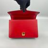 [Pre-Owned] Sylvie Gold Buckle Striped Web Ribbon Bow Wide Shoulder Strap Leather Shoulder Crossbody Handbag Small - Very Good #1P3ZKLB