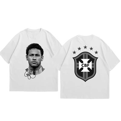 The 2025 Summer New Neymar American Football Star Fashion Casual Graphic Print Pure Cotton High-quality Men's T-shirt