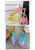 Women's Summer Crystal Toe Cover Non-Slip Jelly Flat Sandals for Outdoors and Home